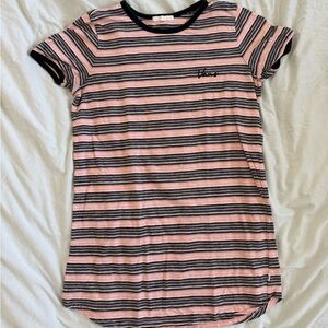 Vans Pink and Black Striped long t-shirt size small